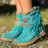 Botki Boho Western - Frędzle - Tyylikkäät Naisten Saappaat